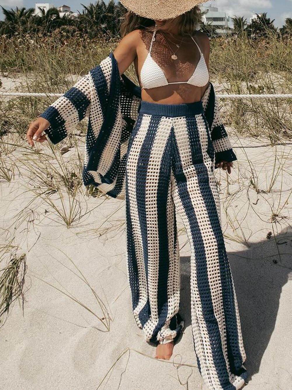 Rosea Trendy two-piece striped set: shirt and pants