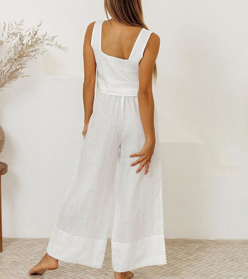 Rosea Minimalist Top and Wide Leg Pants Set