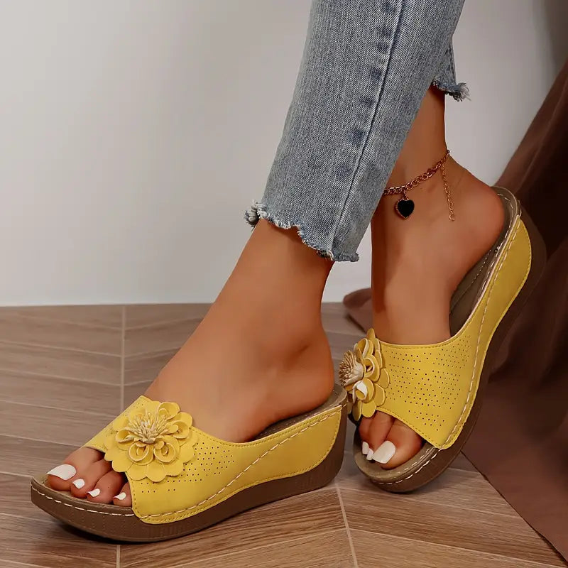 Nikita | Women's floral wedge sandals