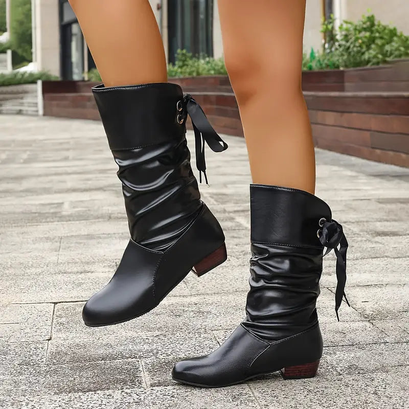 Milena | with a massive heel to mid-calf Lace-up ankle boots