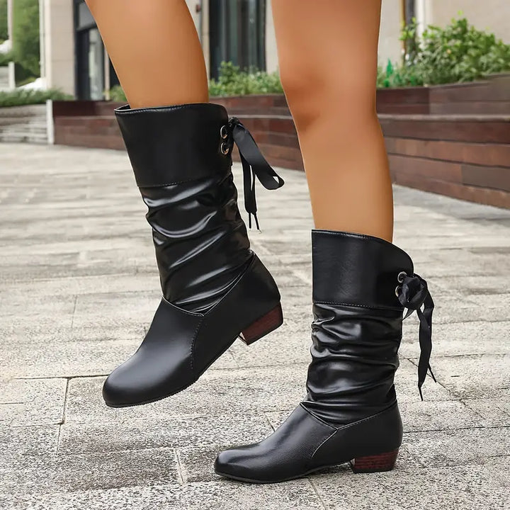 Milena | with a massive heel to mid-calf Lace-up ankle boots
