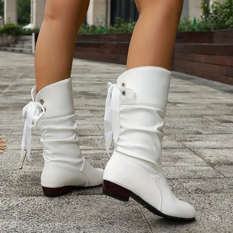 Milena | with a massive heel to mid-calf Lace-up ankle boots