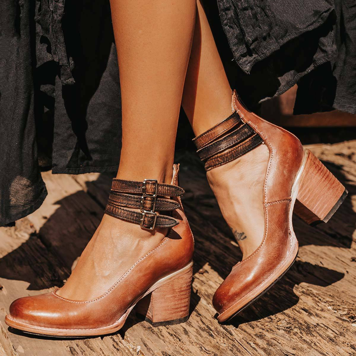 Luna | Vintage Leather Heeled Boots