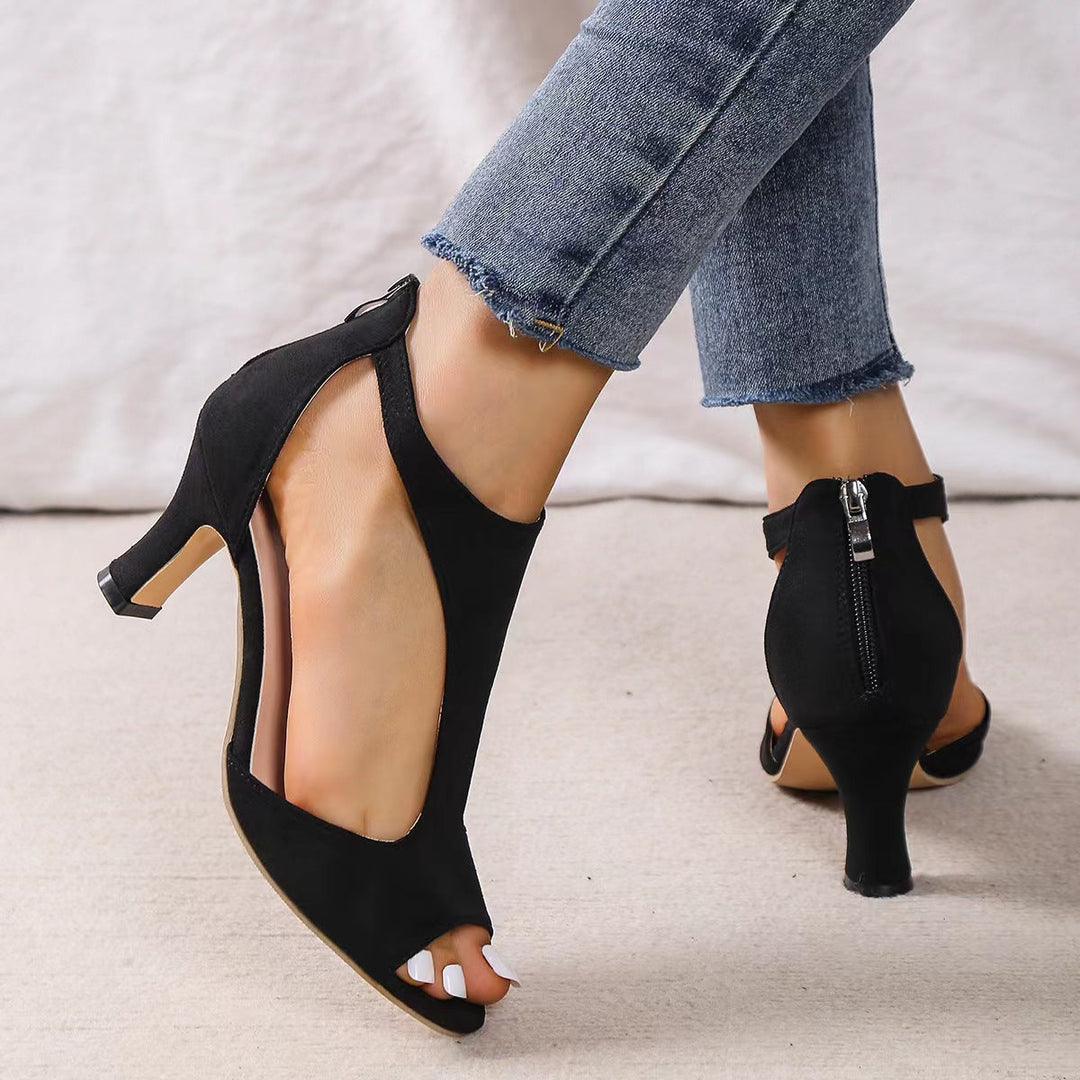 Dani | Elegant fish scale heels with a zip at the back