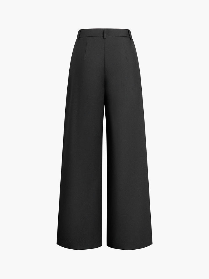 Pink wide leg straight leg trousers without belt 