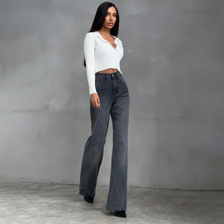 Rosea Leopard Allover Jeans