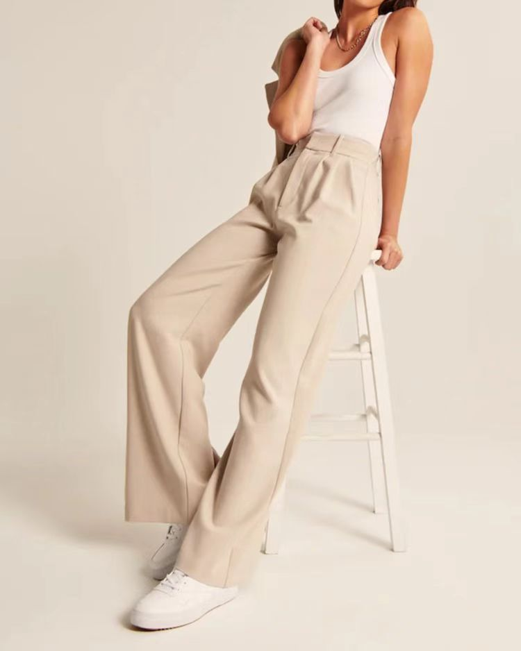 Rosea Elegant Black Tailored Trousers