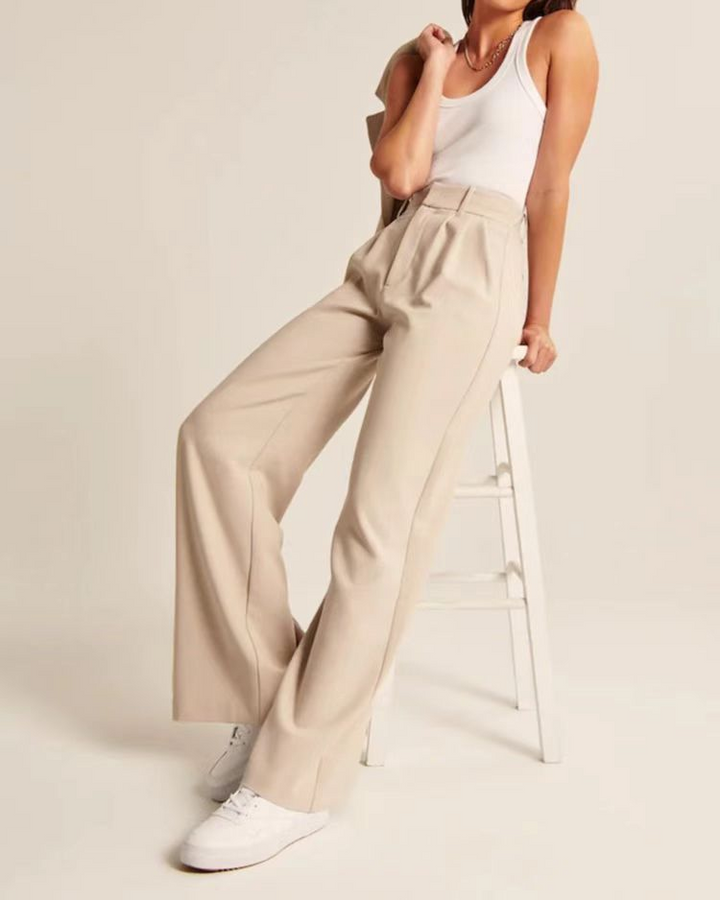 Rosea Elegant Black Tailored Trousers