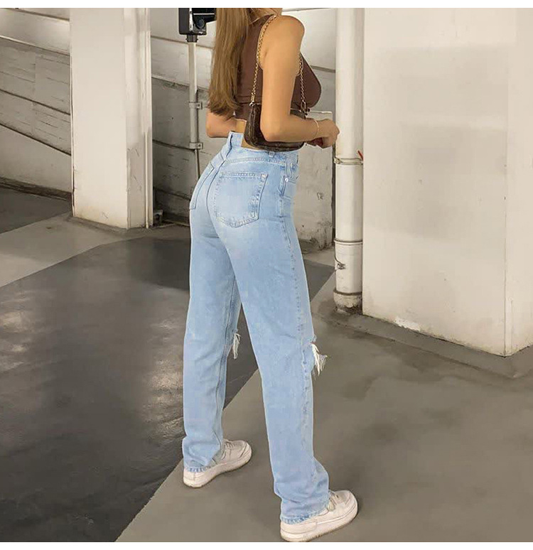 Rosea high waist distressed denim pants