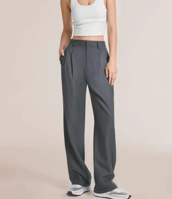 Rosea Elegant Black Tailored Trousers