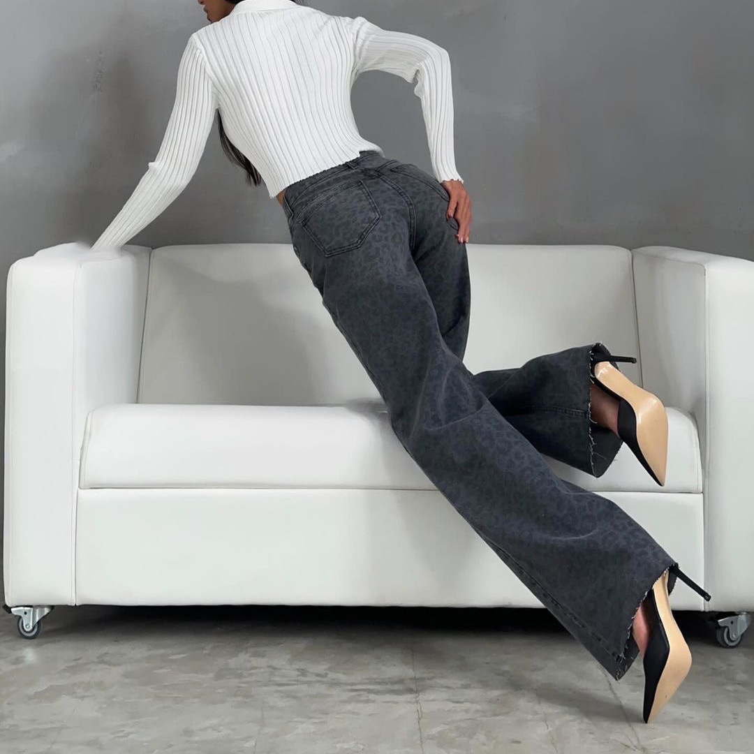 Rosea Leopard Allover Jeans