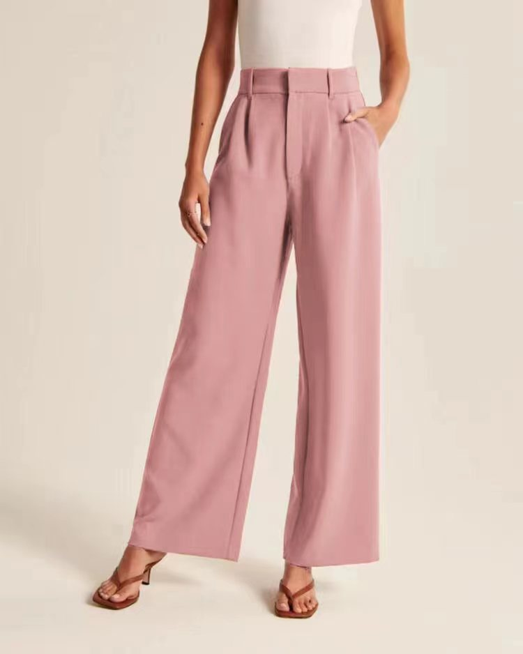 Rosea Elegant Black Tailored Trousers