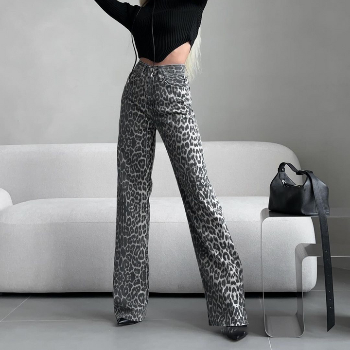 Rosea Leopard Allover Jeans