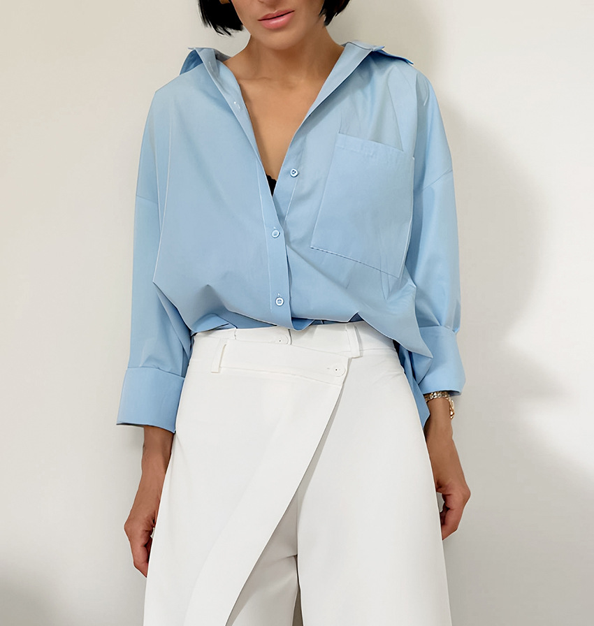 Pink asymmetric wide leg trousers