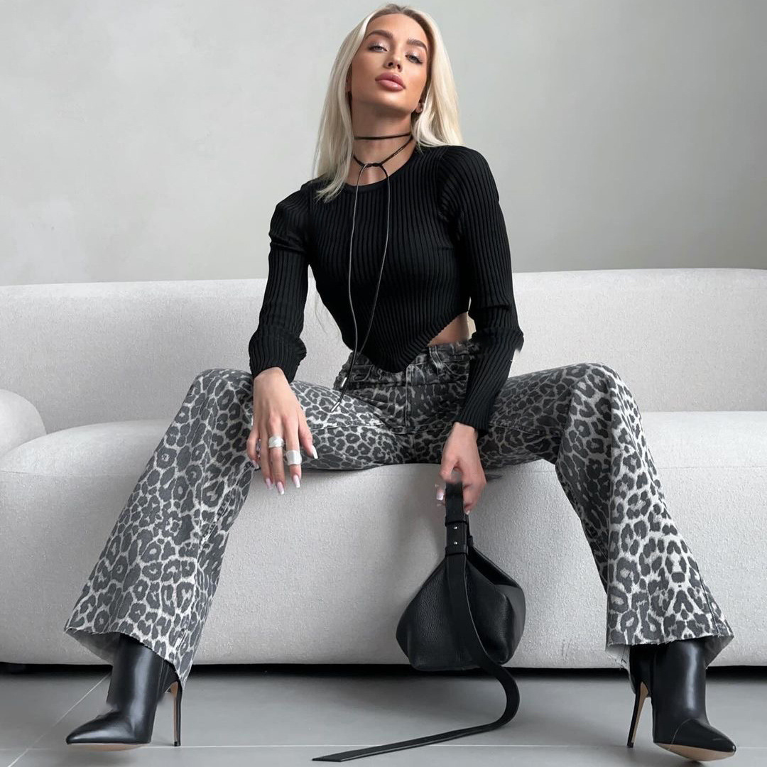 Rosea Leopard Allover Jeans