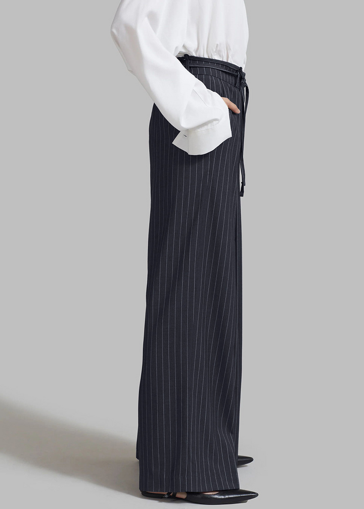 Pink striped wide leg trousers