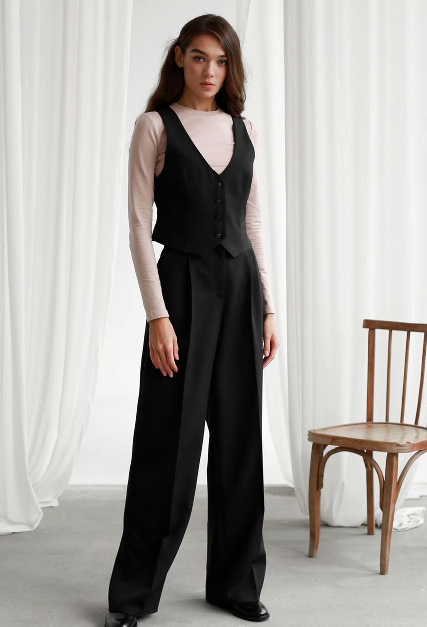 Rosea high waist wide leg trousers