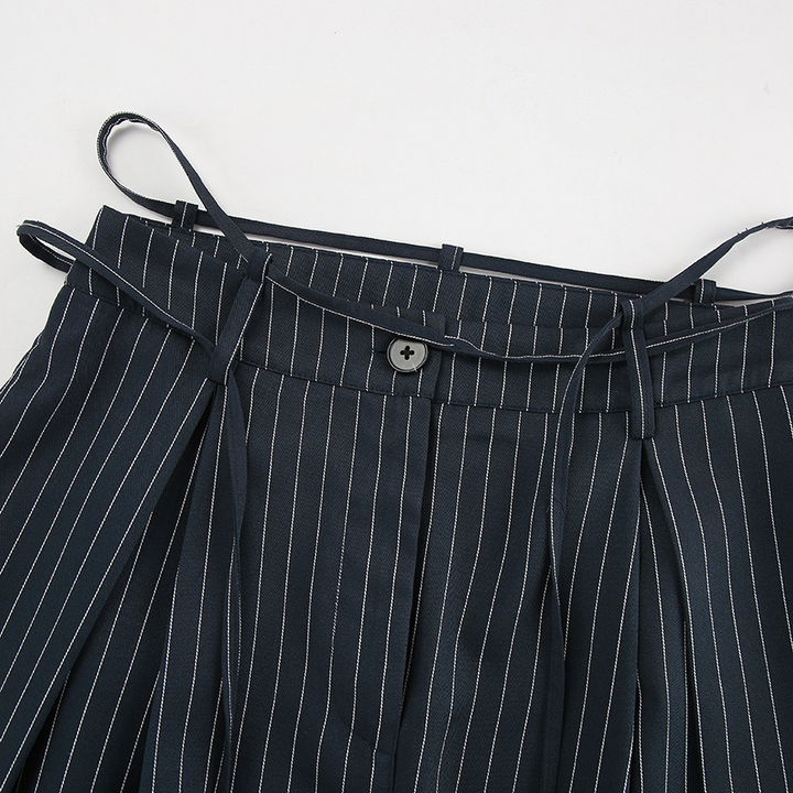 Pink striped wide leg trousers
