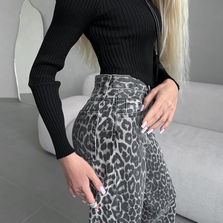 Rosea Leopard Allover Jeans