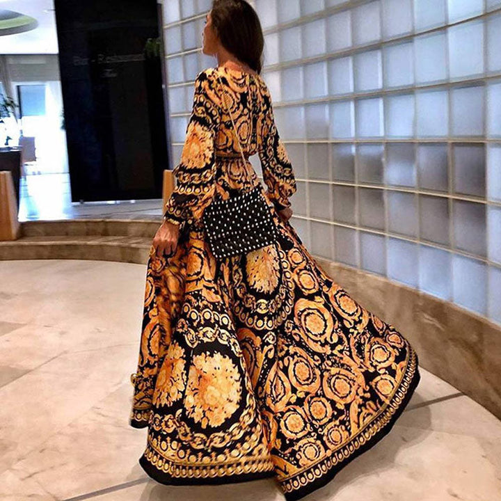 Melody - Urocza boho sukienka maxi z dekoltem w serek na lato
