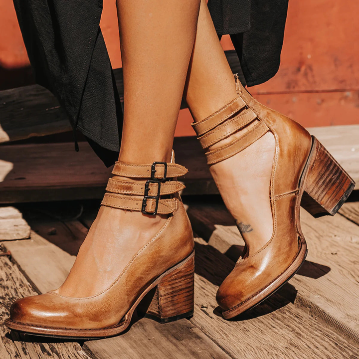Luna | Vintage Leather Heeled Boots