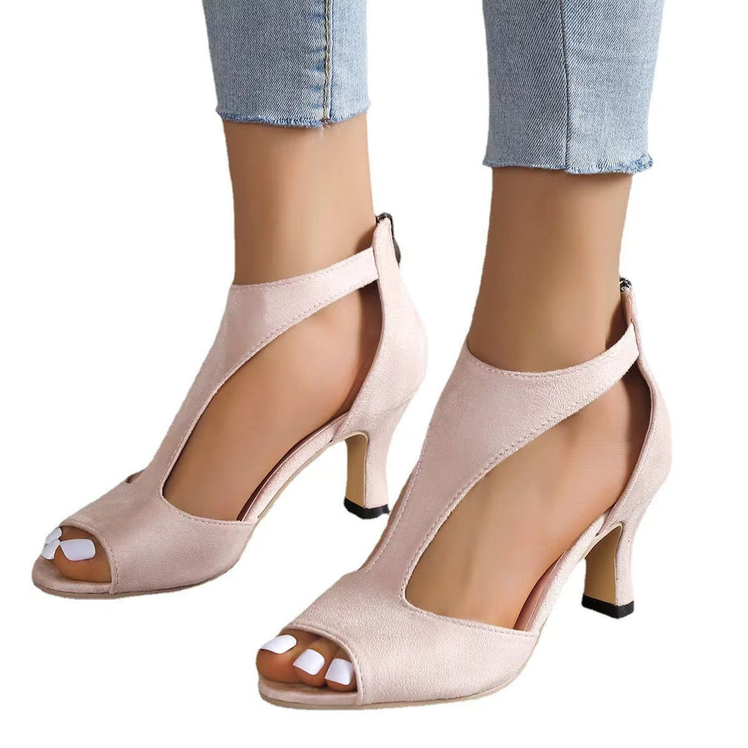 Dani | Elegant fish scale heels with a zip at the back