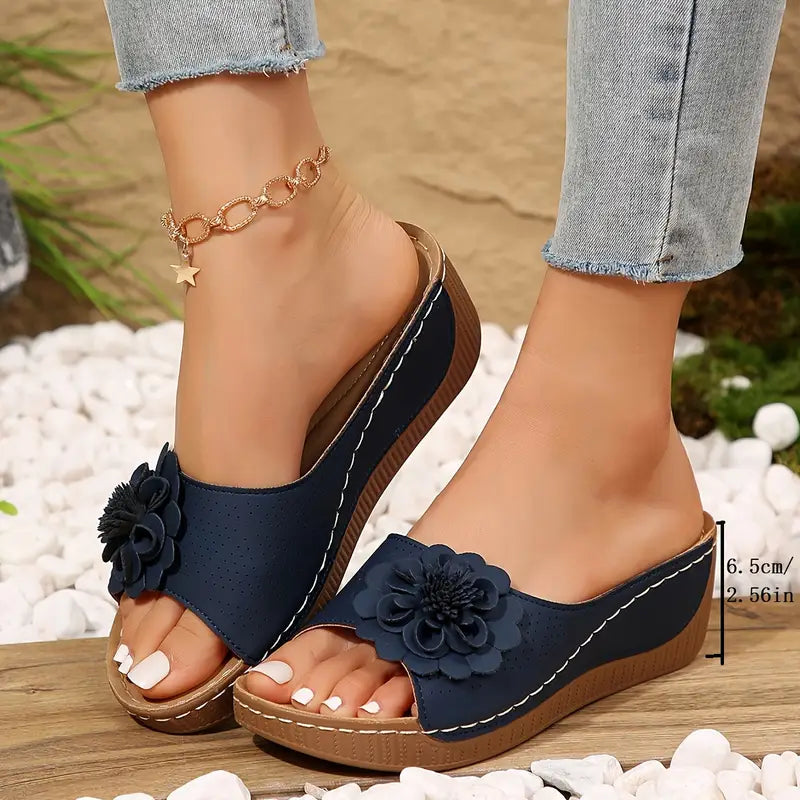 Nikita | Women's floral wedge sandals
