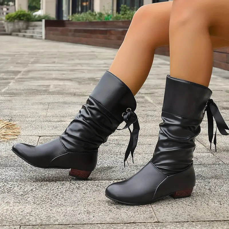 Milena | with a massive heel to mid-calf Lace-up ankle boots