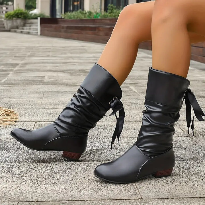 Milena | with a massive heel to mid-calf Lace-up ankle boots