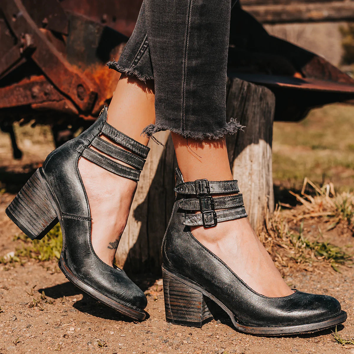 Luna | Vintage Leather Heeled Boots