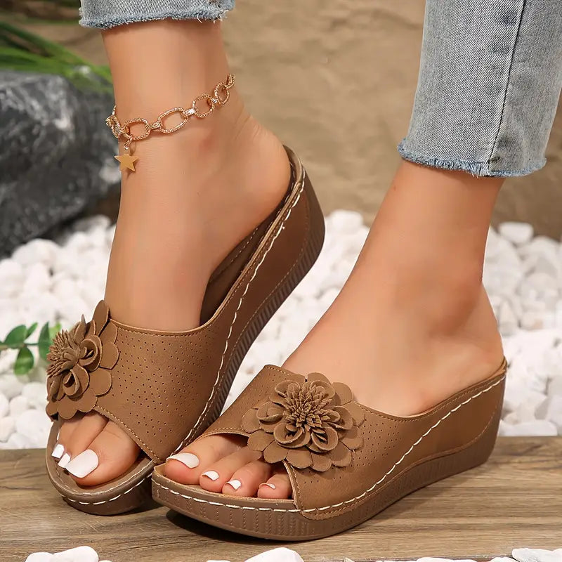 Nikita | Women's floral wedge sandals