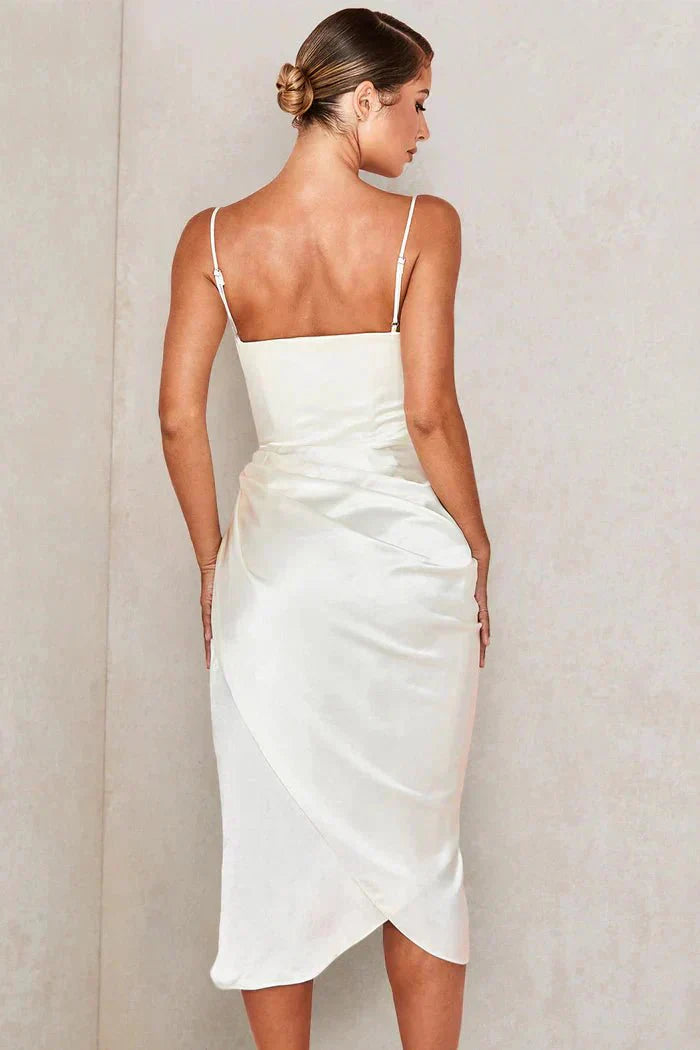 Rosea luxury silk maxi dress with corset