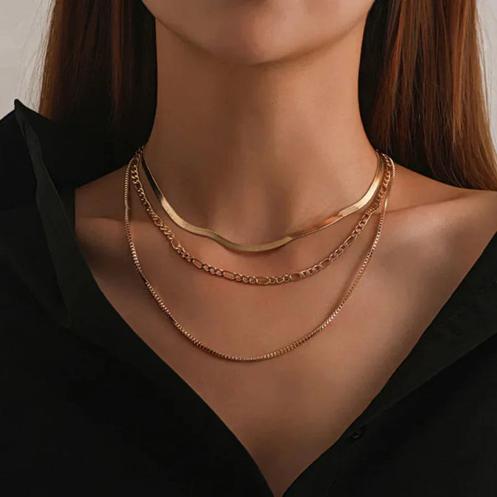 Giselle | Gold 3-piece layered necklace