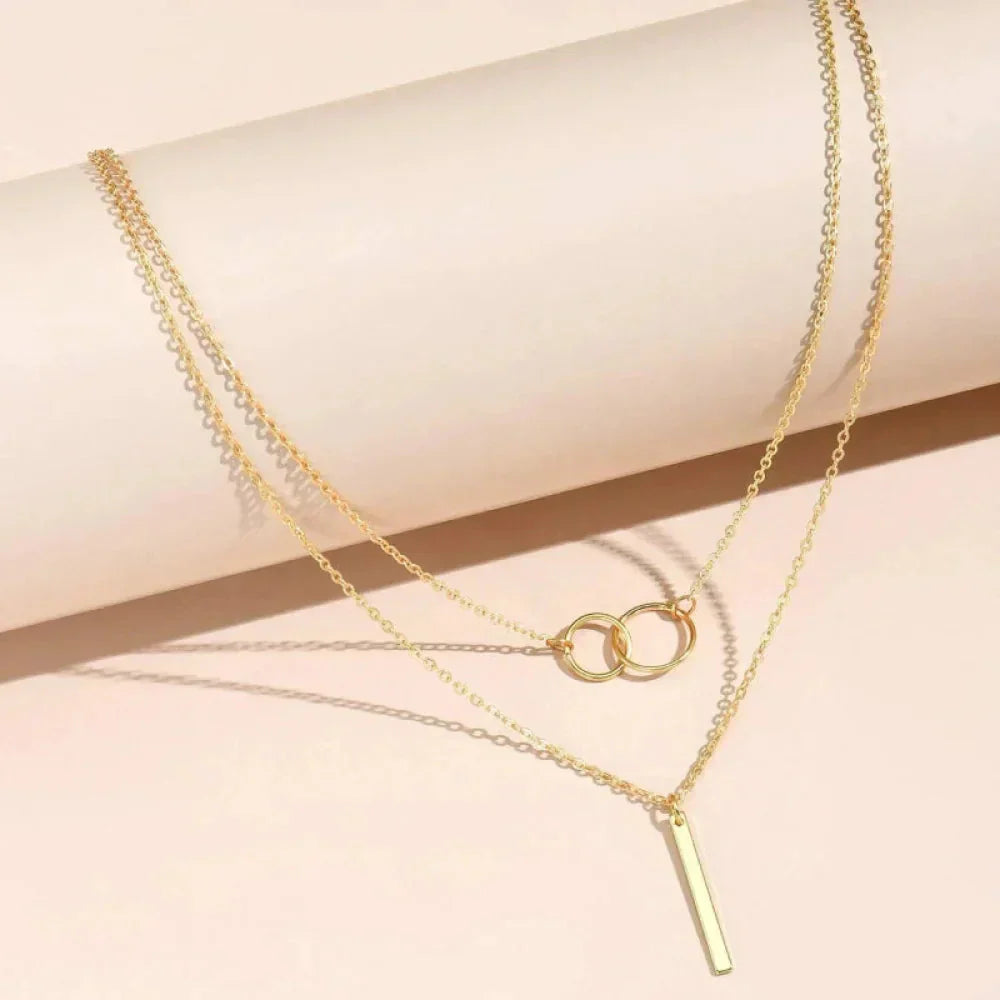Jasmine | Vintage Gold Double Chain Necklace