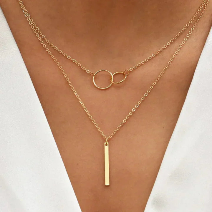 Jasmine | Vintage Gold Double Chain Necklace